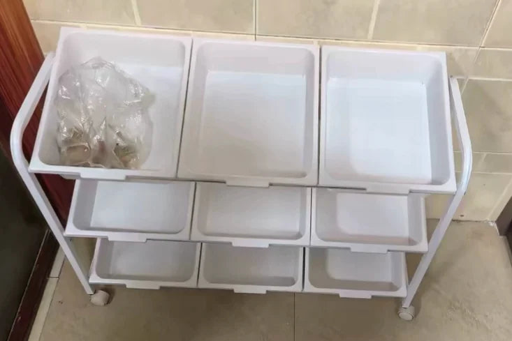 Storage Organizer, Multilayer Floor Shelf with Bins, Cabinet for Home, Space Saving Bookcase