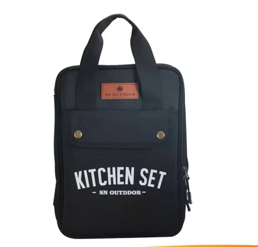 Outdoor Camping Kitchenware 8-Piece Set Comes with A Full Set of Thickened Cookware Storage Kit Cutlery Camping Supplies Tools