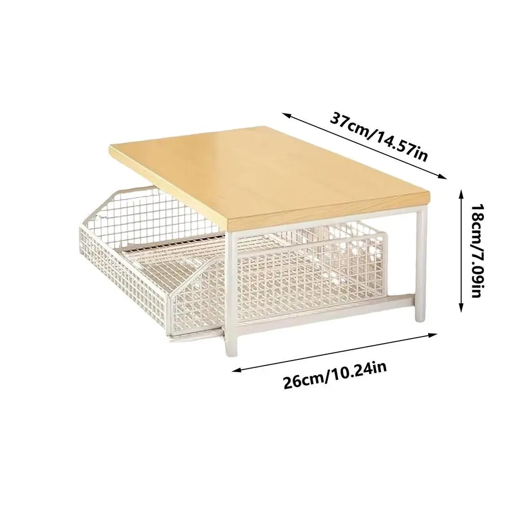 Kitchen Storage Rack Vertical 2-Tier Organizer Rack Standing Storage Shelves Multi-Functional Space Saving Countertop Storage