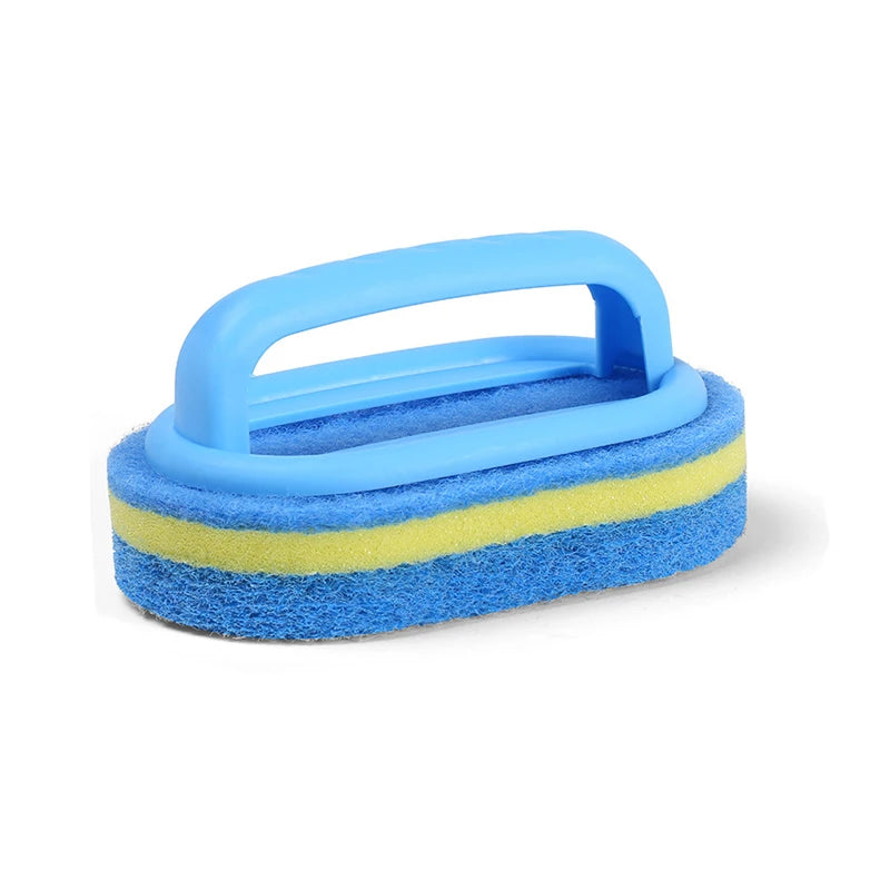 Sponge Cleaning Brush With Handle Bathtub Tile Scrub Brush Kitchen Bathroom Cleaning Sponge Brush Household Cleaning Supplies