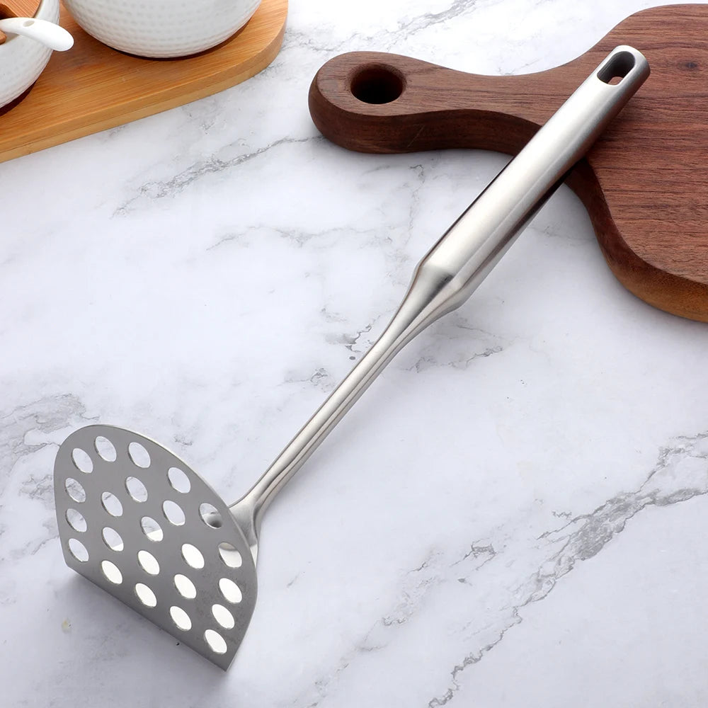 1/7/10Pcs Kitchen Utensils Cooking tools Stainless Steel Shovels Turner Ladle Soup Spoon Colander Filter Silver for Restaurant