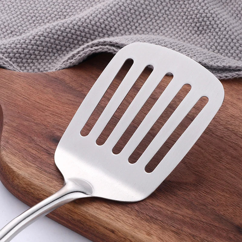 1/7/10Pcs Kitchen Utensils Cooking tools Stainless Steel Shovels Turner Ladle Soup Spoon Colander Filter Silver for Restaurant