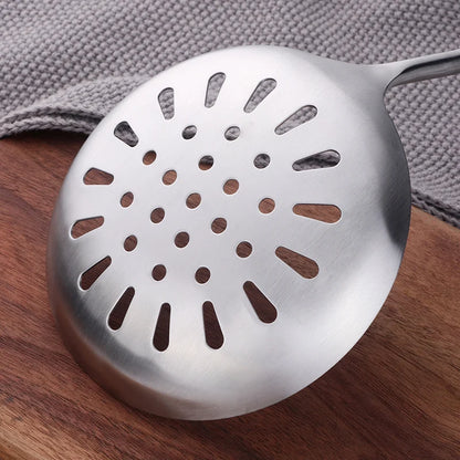 1/7/10Pcs Kitchen Utensils Cooking tools Stainless Steel Shovels Turner Ladle Soup Spoon Colander Filter Silver for Restaurant