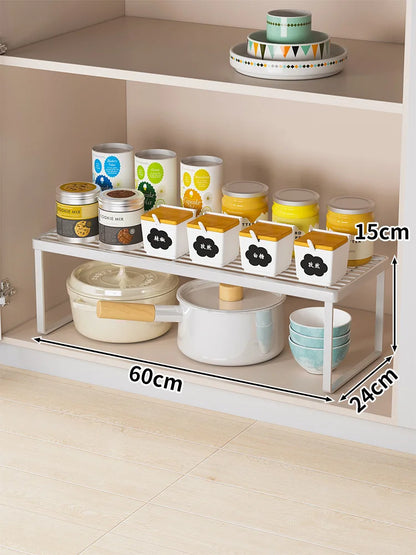 Kitchen Countertop Storage Rack Multi-Layer Cabinet Organizer for Bowls Plates Pots Spices Tabletop Storage Solution