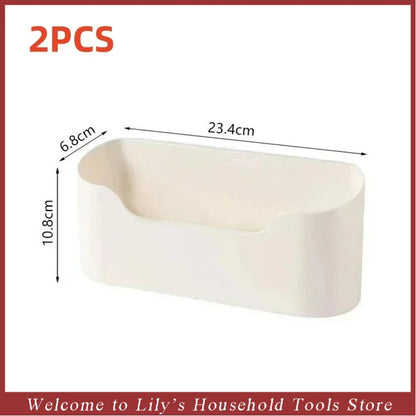 Kitchen Wall-mounted Adhesive Storage Rack Multifunctional Cabinet Door Storage Box Under Sink Drawer Shelf Bathroom Organizer