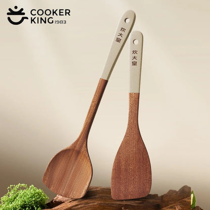 COOKER KinG Ebony Wood Cooking Tools Set Crack Prevention Spatula Soup/Rice Spoon Frying Spatula Kitchen Tools Gift To Family