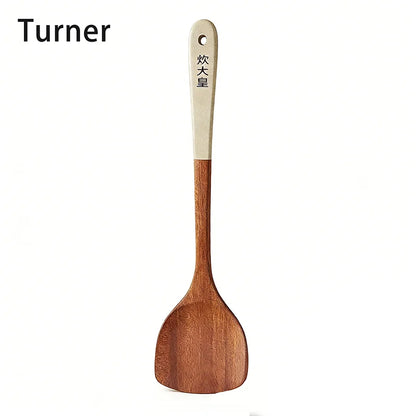 COOKER KinG Ebony Wood Cooking Tools Set Crack Prevention Spatula Soup/Rice Spoon Frying Spatula Kitchen Tools Gift To Family