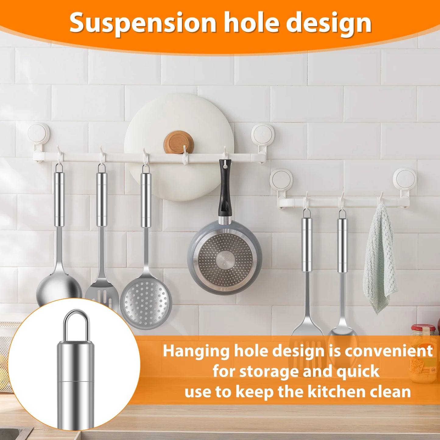 5/10Pcs Kitchen Cookware Cooking Utensils Set Stainless Steel Shovel Soup Spoon Utensils Dinnerware Cooking Tool Kitchen Gadgets