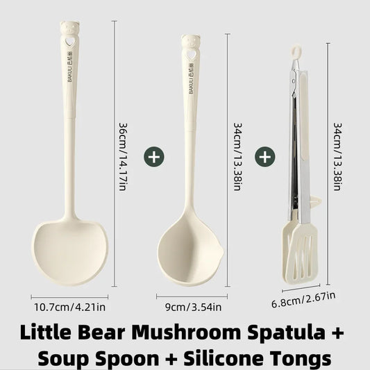 Kitchen Essentials Heat-resistantSilicone Mushroom Spatula, Soup Spoon, Bowl Catcher, Grill Clip, Kitchen Tools, Hook storage
