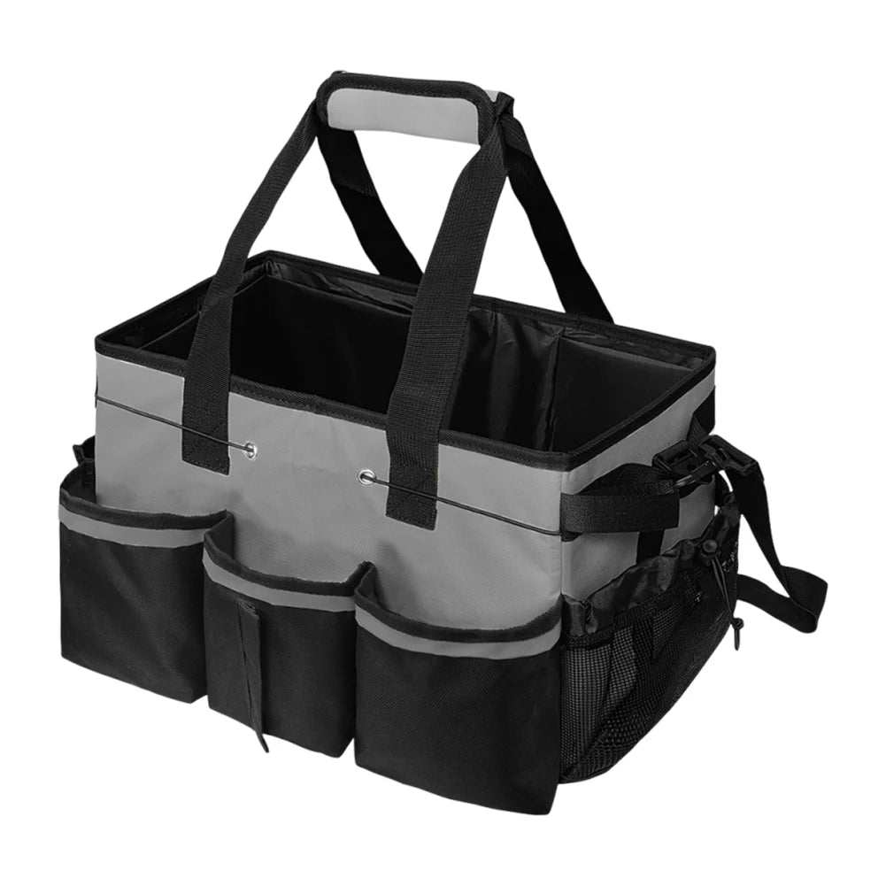 Large Cleaning Supplies Organizer with Handle Cleaning Caddy Organizer Detachable Divider Kitchen Cleaning Supplies Storage Bag