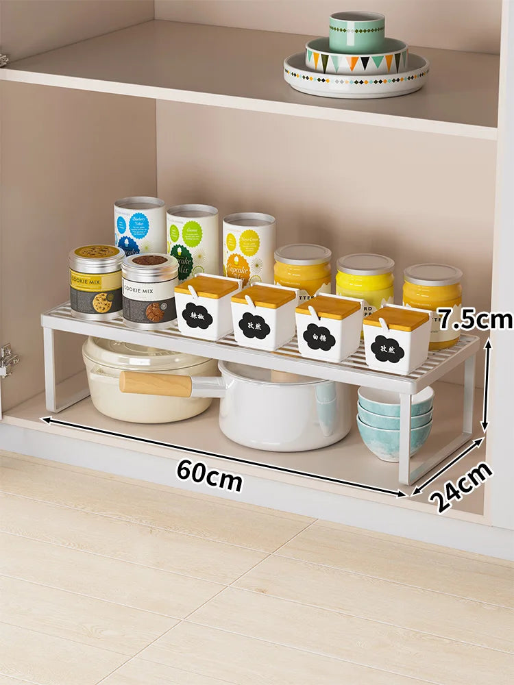 Kitchen Countertop Storage Rack Multi-Layer Cabinet Organizer for Bowls Plates Pots Spices Tabletop Storage Solution