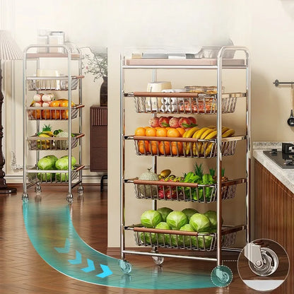 Kitchen Storage Shelf Modern Sliding Racks Corner Organization Rack Multifunctional Shelves Organizers Kitchens Accessories