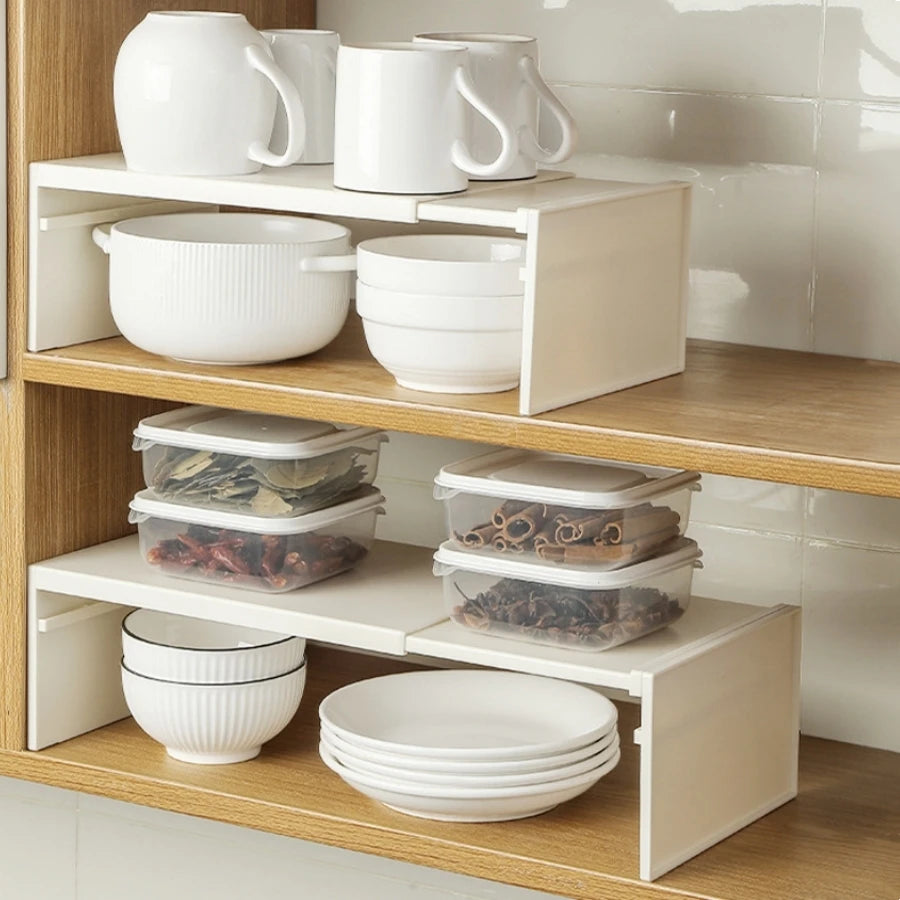 Kitchen Storage Rack Space-Saving Cabinet Organizer Multi-Functional Countertop Tiered Shelf for Home Organization