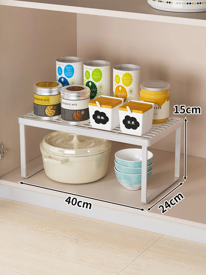 Kitchen Countertop Storage Rack Multi-Layer Cabinet Organizer for Bowls Plates Pots Spices Tabletop Storage Solution