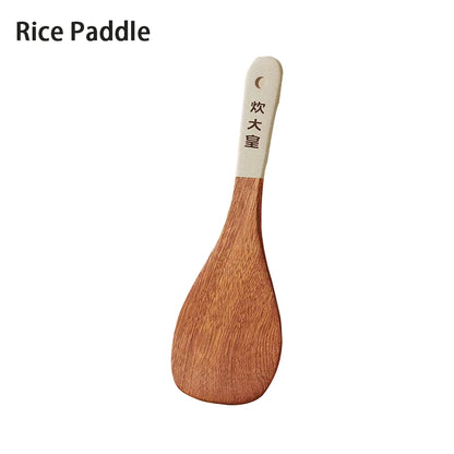 COOKER KinG Ebony Wood Cooking Tools Set Crack Prevention Spatula Soup/Rice Spoon Frying Spatula Kitchen Tools Gift To Family