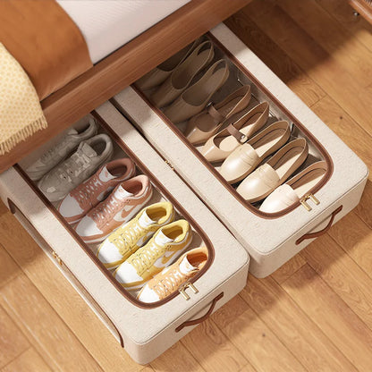Shoe Organizer for Closet Storage Bins Hat Organizer Under Bed Storage Containers Foldable Stackable Storage for Storing Clothes
