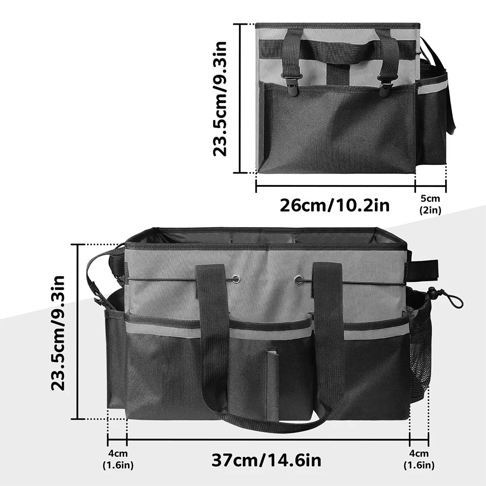 Large Cleaning Supplies Organizer with Handle Cleaning Caddy Organizer Detachable Divider Kitchen Cleaning Supplies Storage Bag