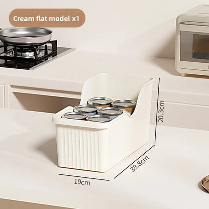 Kitchen Storage Box Household with Wheel Lid Rack Seasoning Sundries Basket Shelf Under Cabinet Sink Diagonal Storage Box