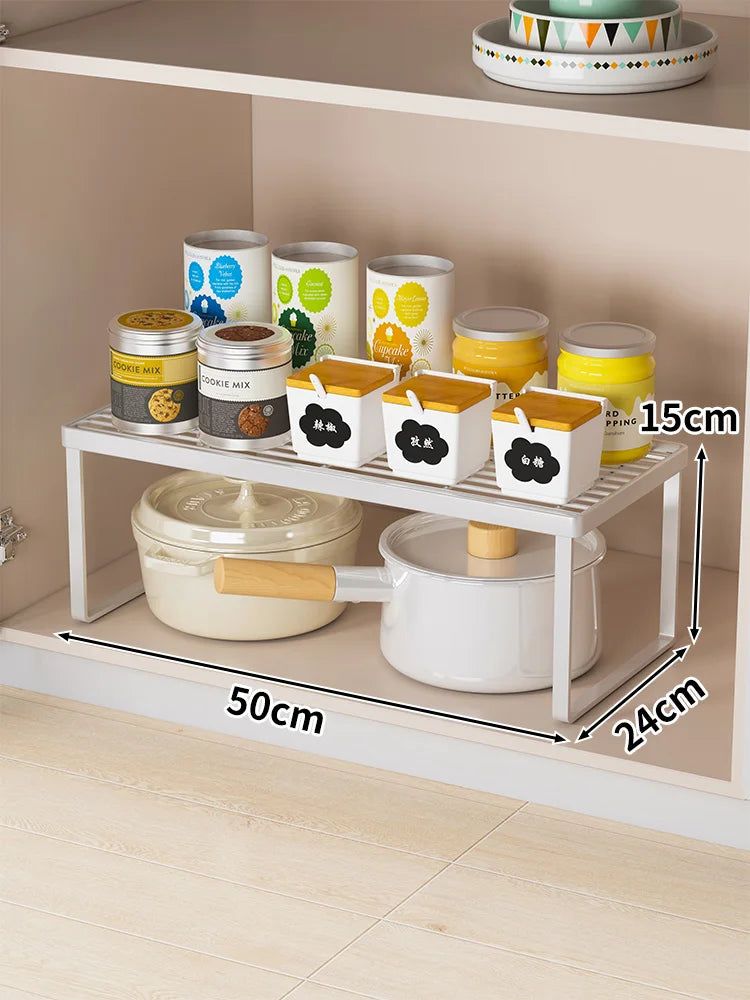 Kitchen Countertop Storage Rack Multi-Layer Cabinet Organizer for Bowls Plates Pots Spices Tabletop Storage Solution