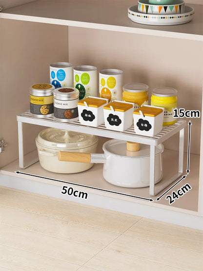 Kitchen Countertop Storage Rack Multi-Layer Cabinet Organizer for Bowls Plates Pots Spices Tabletop Storage Solution
