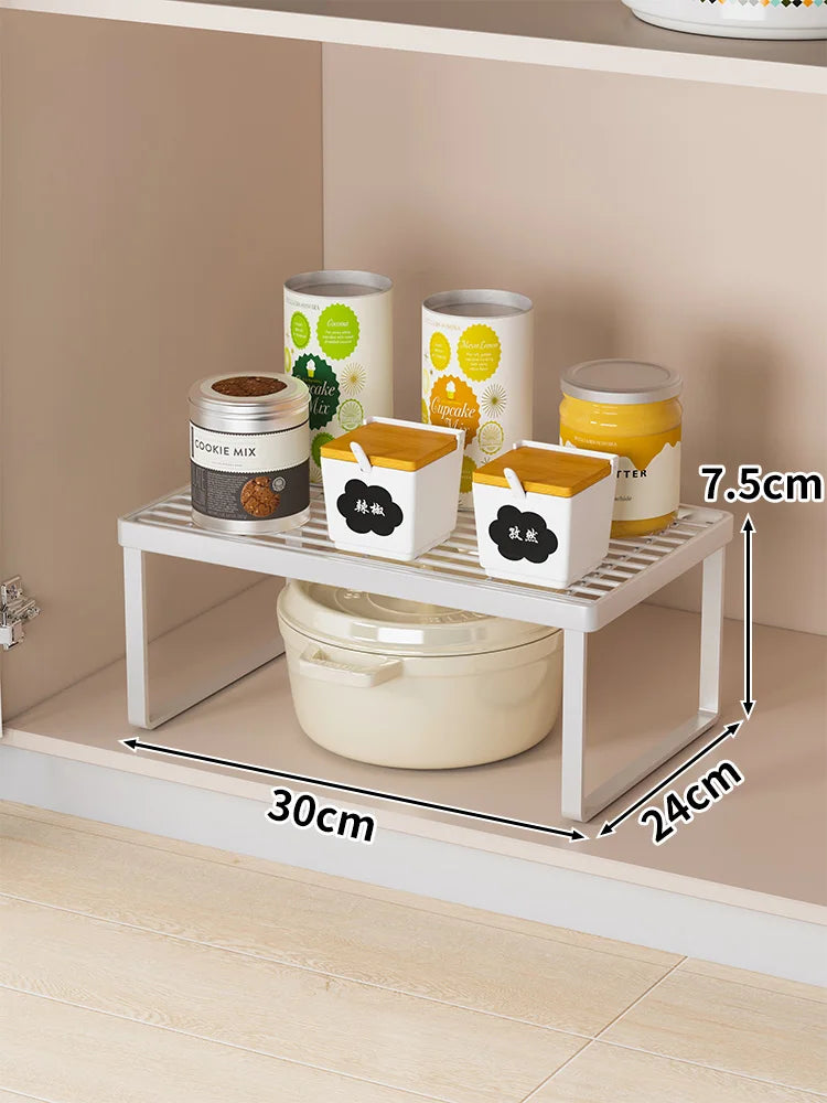 Kitchen Countertop Storage Rack Multi-Layer Cabinet Organizer for Bowls Plates Pots Spices Tabletop Storage Solution