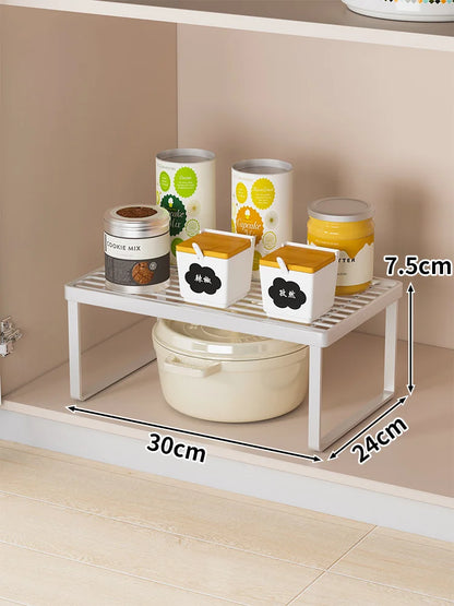 Kitchen Countertop Storage Rack Multi-Layer Cabinet Organizer for Bowls Plates Pots Spices Tabletop Storage Solution
