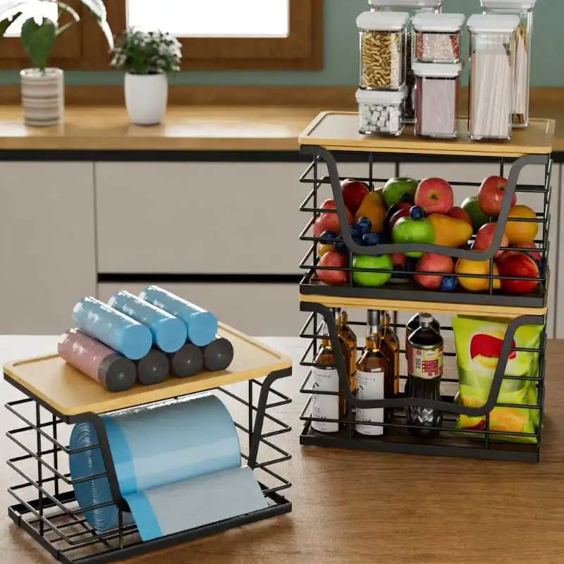 Kitchen Multi-Functional Storage Rack Kitchen Storage Basket Essential Home Item All-in-One Organizer Multi-Purpose Mobile Rack