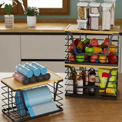 Kitchen Multi-Functional Storage Rack Kitchen Storage Basket Essential Home Item All-in-One Organizer Multi-Purpose Mobile Rack