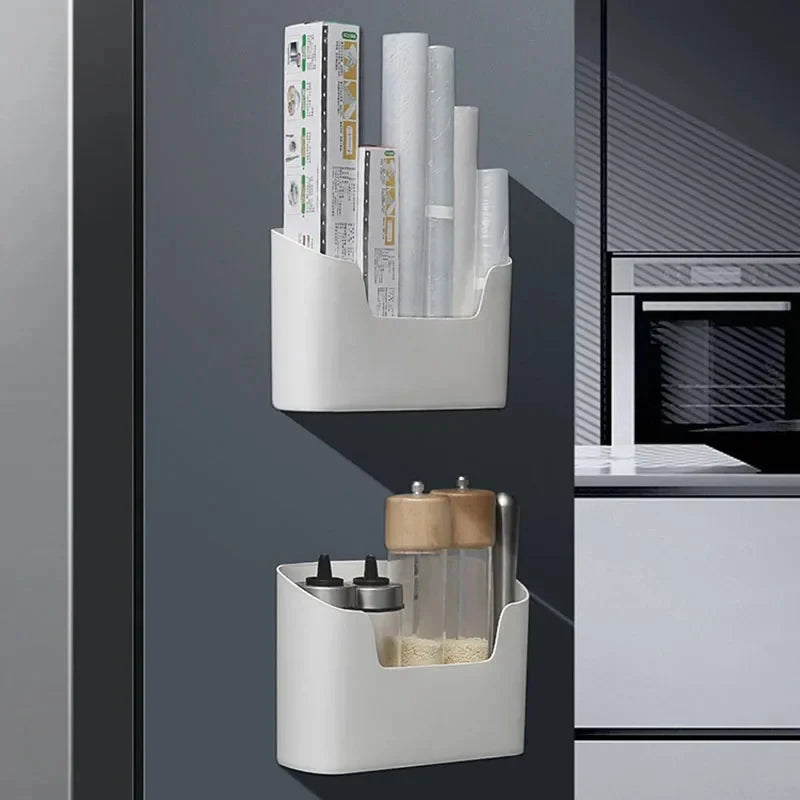 Kitchen Wall-mounted Adhesive Storage Rack Multifunctional Cabinet Door Storage Box Under Sink Drawer Shelf Bathroom Organizer