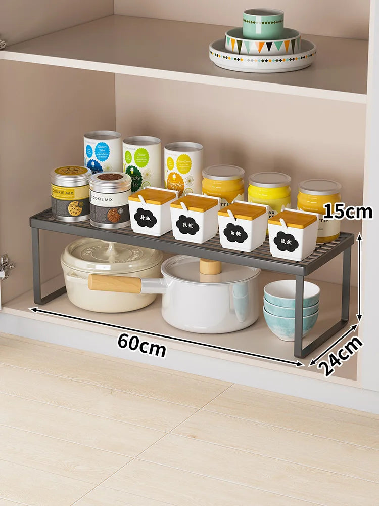 Kitchen Countertop Storage Rack Multi-Layer Cabinet Organizer for Bowls Plates Pots Spices Tabletop Storage Solution