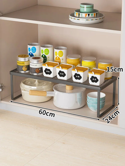 Kitchen Countertop Storage Rack Multi-Layer Cabinet Organizer for Bowls Plates Pots Spices Tabletop Storage Solution