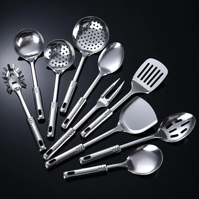 Stainless steel cooking utensils Stainless steel kitchenware Cooking ladle Spatula Filter net Cooking tools For the kitchen
