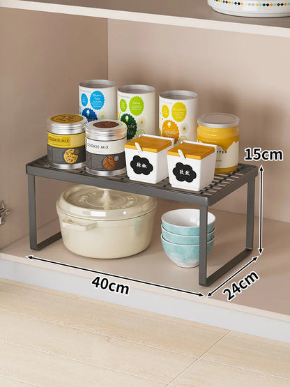 Kitchen Countertop Storage Rack Multi-Layer Cabinet Organizer for Bowls Plates Pots Spices Tabletop Storage Solution