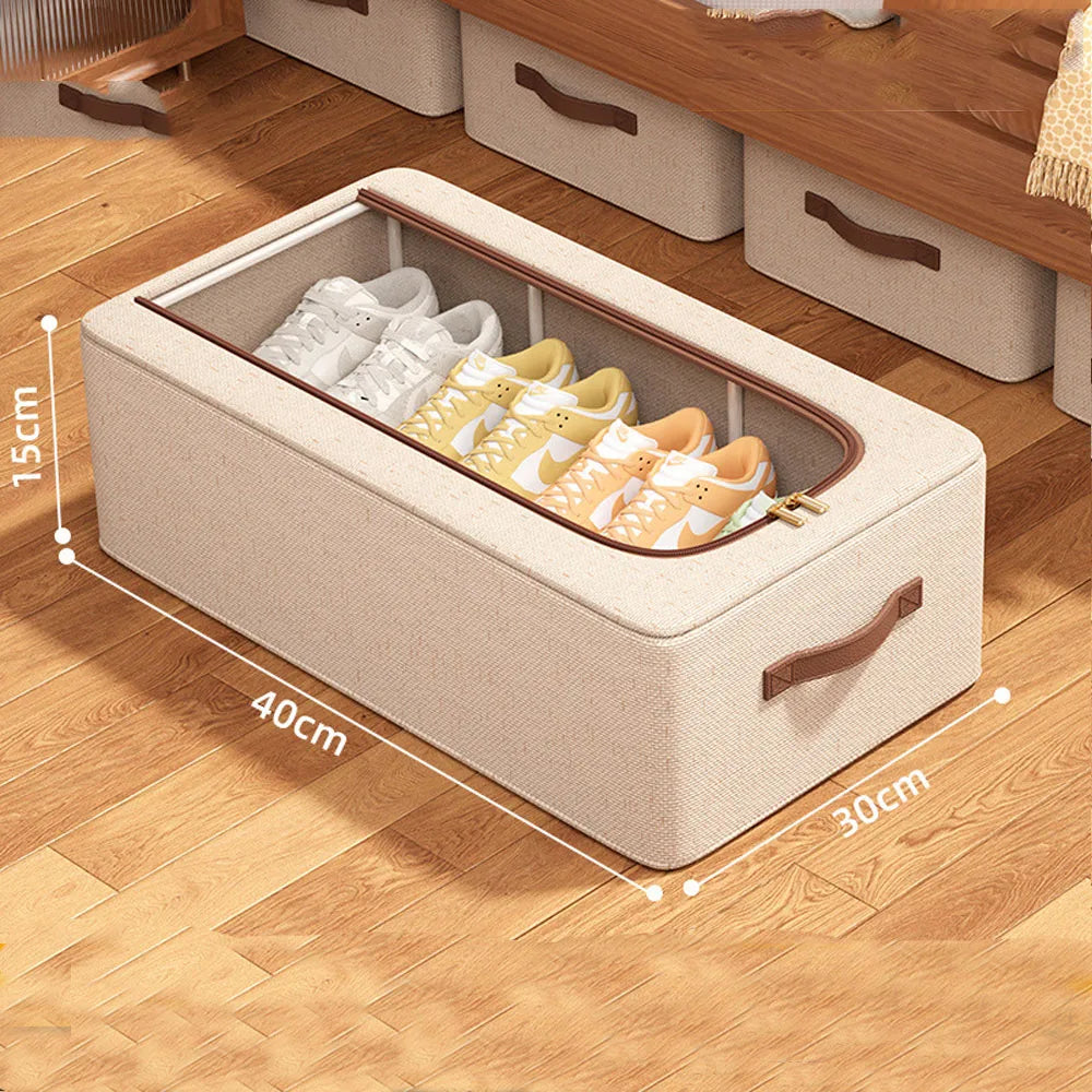 Shoe Organizer for Closet Storage Bins Hat Organizer Under Bed Storage Containers Foldable Stackable Storage for Storing Clothes