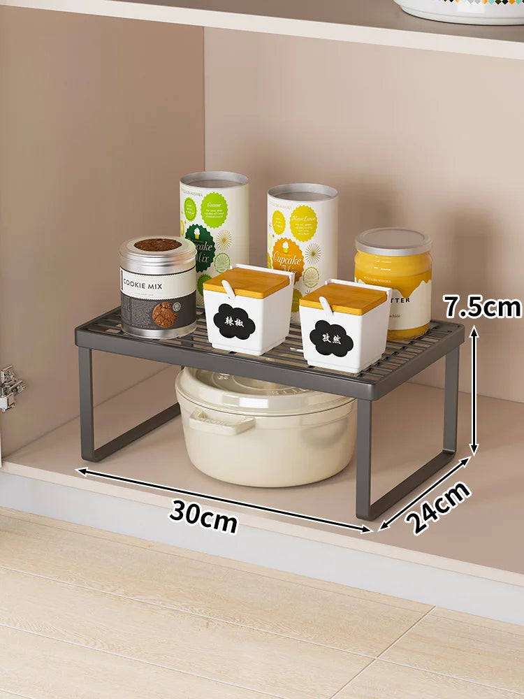 Kitchen Countertop Storage Rack Multi-Layer Cabinet Organizer for Bowls Plates Pots Spices Tabletop Storage Solution