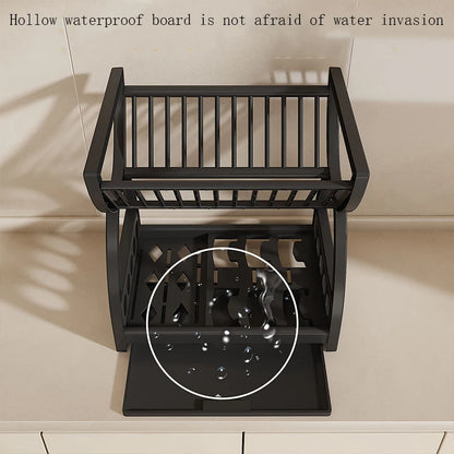 Kitchen Utensil Storage Rack, Desktop Double-Layer Dish Storage Rack, Kitchen Drain Rack That Saves Storage Space