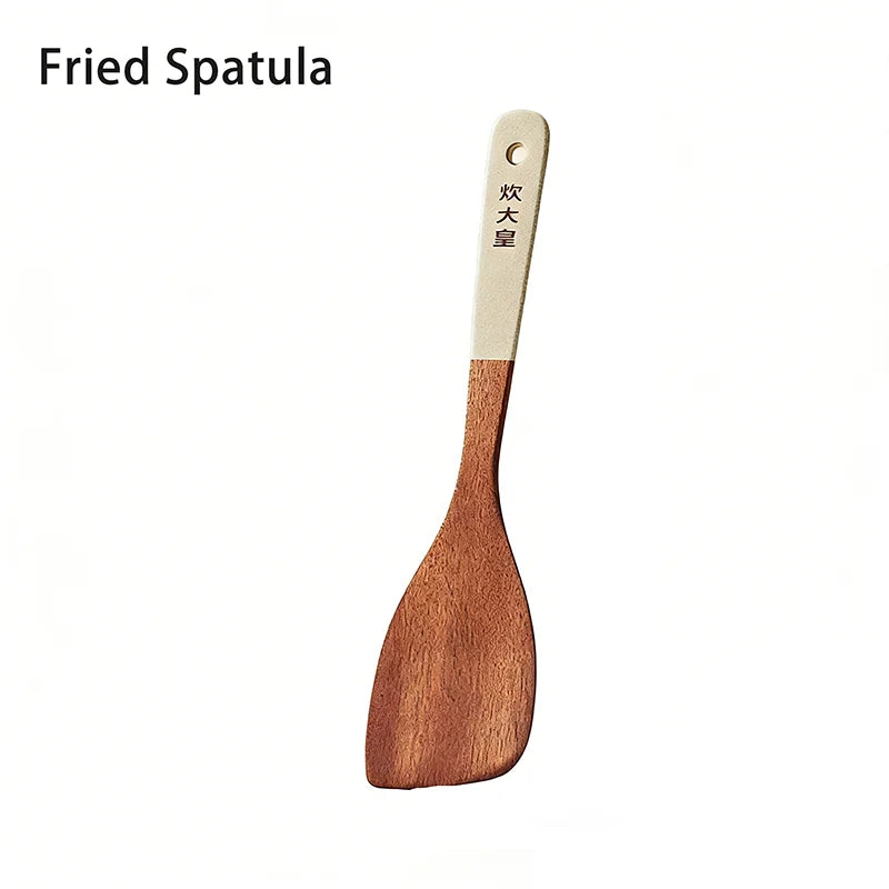 COOKER KinG Ebony Wood Cooking Tools Set Crack Prevention Spatula Soup/Rice Spoon Frying Spatula Kitchen Tools Gift To Family