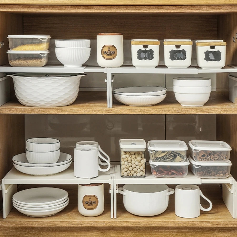 Kitchen Storage Rack Space-Saving Cabinet Organizer Multi-Functional Countertop Tiered Shelf for Home Organization