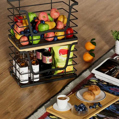 Kitchen Multi-Functional Storage Rack Kitchen Storage Basket Essential Home Item All-in-One Organizer Multi-Purpose Mobile Rack