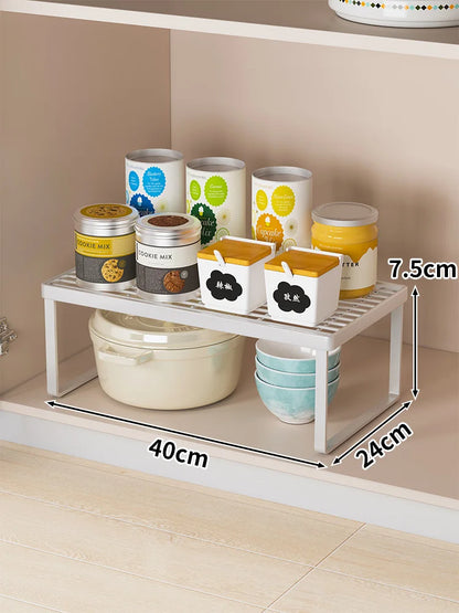 Kitchen Countertop Storage Rack Multi-Layer Cabinet Organizer for Bowls Plates Pots Spices Tabletop Storage Solution