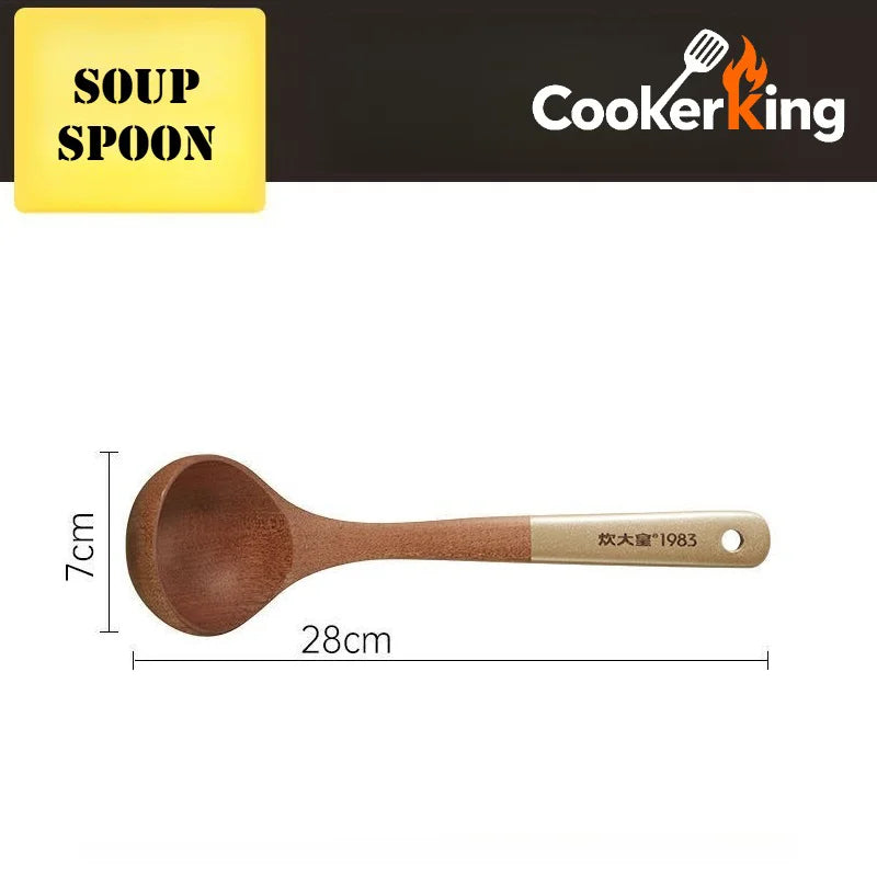 COOKER KING 4 in1 Cooking Tool Set Ebony Spatula and Spoon for Kitchen Use Kitchenware Exquisite Kitchen Tools Gift To Family