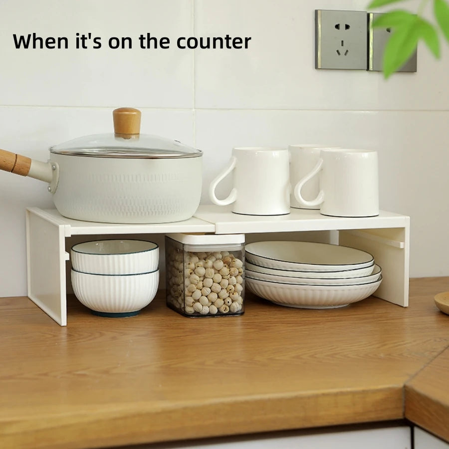 Kitchen Storage Rack Space-Saving Cabinet Organizer Multi-Functional Countertop Tiered Shelf for Home Organization
