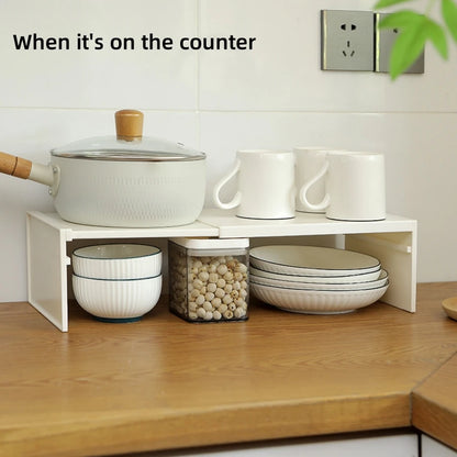 Kitchen Storage Rack Space-Saving Cabinet Organizer Multi-Functional Countertop Tiered Shelf for Home Organization