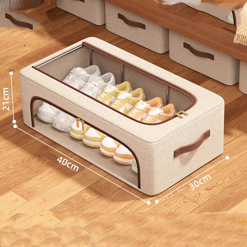 Shoe Organizer for Closet Storage Bins Hat Organizer Under Bed Storage Containers Foldable Stackable Storage for Storing Clothes