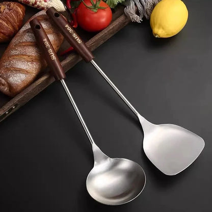 Kitchen Utensils Wok Spatula Iron And Ladle Tool Set Spatula For Stainless Steel Cooking Equpment Kitchen Accessor Essentials