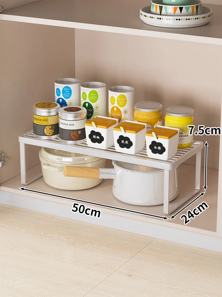 Kitchen Countertop Storage Rack Multi-Layer Cabinet Organizer for Bowls Plates Pots Spices Tabletop Storage Solution