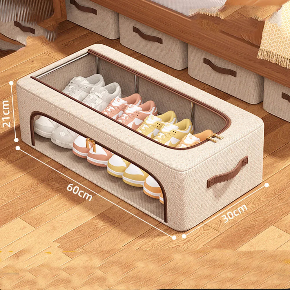 Shoe Organizer for Closet Storage Bins Hat Organizer Under Bed Storage Containers Foldable Stackable Storage for Storing Clothes