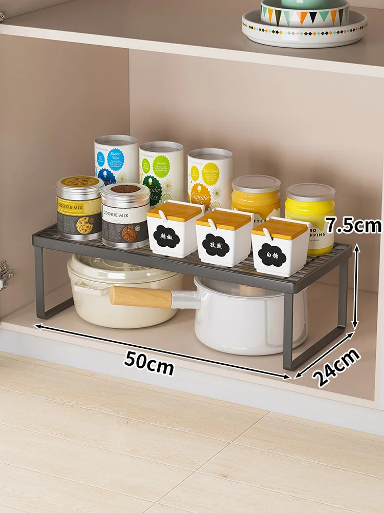 Kitchen Countertop Storage Rack Multi-Layer Cabinet Organizer for Bowls Plates Pots Spices Tabletop Storage Solution