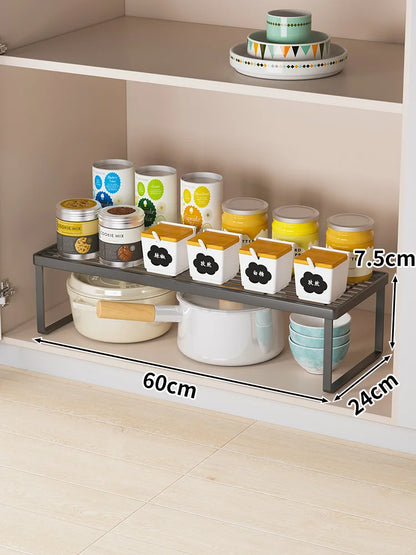 Kitchen Countertop Storage Rack Multi-Layer Cabinet Organizer for Bowls Plates Pots Spices Tabletop Storage Solution