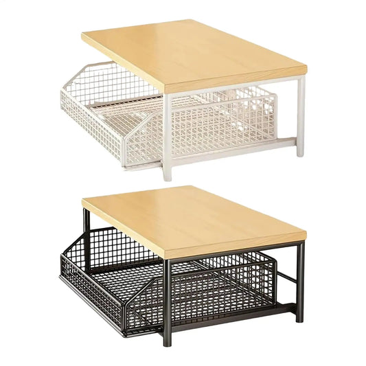 Kitchen Storage Rack Vertical 2-Tier Organizer Rack Standing Storage Shelves Multi-Functional Space Saving Countertop Storage